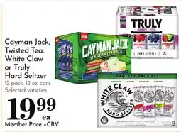 Pavilions Cayman Jack, Twisted Tea, White Claw or Truly Hard Seltzer offer