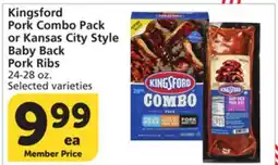 Vons Kingsford Pork Combo Pack or Kansas City Style Baby Back Pork Ribs offer
