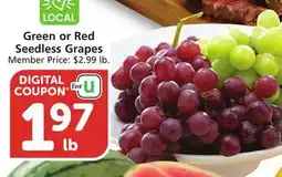 Vons Green or Red Seedless Grapes offer