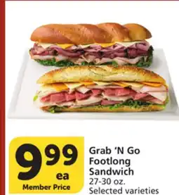 Vons Grab'N Go Footlong Sandwich offer