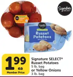 Vons Signature SELECT Russet Potatoes 5 lb. bag or Yellow Onions 3 lb. bag offer