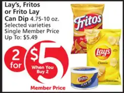 Vons Lay's, Fritos or Frito Lay Can Dip offer