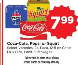 Food 4 Less Coca-Cola, Pepsi or Squirt offer