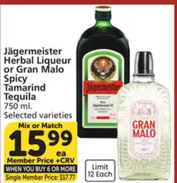 Vons Jägermeister Herbal Liqueur or Gran Malo Spicy Tamarind Tequila offer