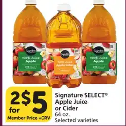 Vons Signature SELECT Apple Juice or Cider offer