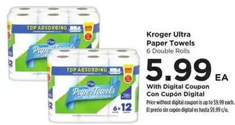Food 4 Less Kroger Ultra Paper Towels offer