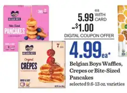 Mariano's Belgian Boys Waffles, Crepes or Bite-Sized Pancakes offer