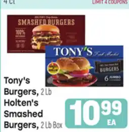 Tony’s Fresh Market Tony's Burgers, 2 Lb Holten's Smashed Burgers, 2 Lb Box offer