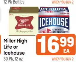 Tony’s Fresh Market Miller High Life or Icehouse offer