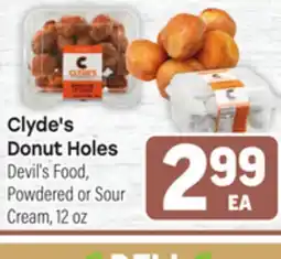 Tony’s Fresh Market Clyde's Donut Holes's Food Devil's Food, Powdered or Sour Cream 12 oz offer