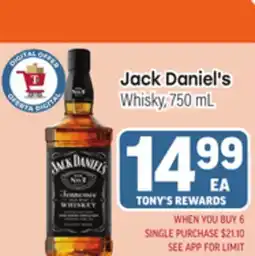 Tony’s Fresh Market Jack Daniel's Whisky offer