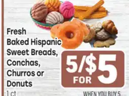 Tony’s Fresh Market Fresh Baked Hispanic Sweet Breads, Conchas, Churros or Donuts offer