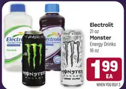 Tony’s Fresh Market Electrolit 21oz Monster Energy Drinks 16oz offer