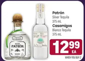 Tony’s Fresh Market Patrón Silver Tequila 375 mL, Casamigos Blanco Tequila 375mL offer