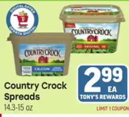 Tony’s Fresh Market Country Crock Spreads offer