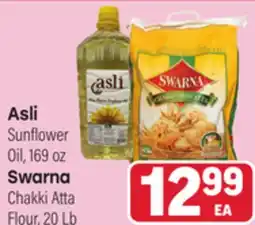Tony’s Fresh Market Asli Sunflower Oil, 169 oz Swarna Chakki Atta Flour, 20 Lb offer