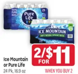 Tony’s Fresh Market Ice Mountain or Pure Life offer