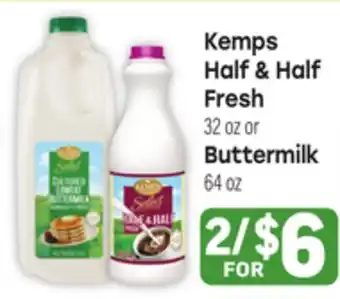 Tony’s Fresh Market Kemps Half & Half Fresh 32 oz or Buttermilk 64 oz offer