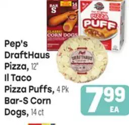 Tony’s Fresh Market DraftHaus Pizza, 12, Il Taco Pizza Puffs, 4Pk, Bar-S Corn Dogs, 14ct offer