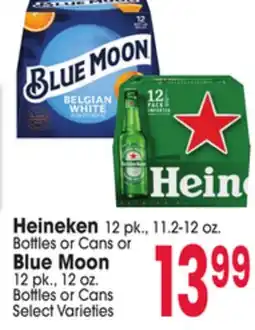 Jewel-Osco Heineken 12 pk., 11.2-12 oz. or Blue Moon Blue Moon 12 pk., 12 oz offer