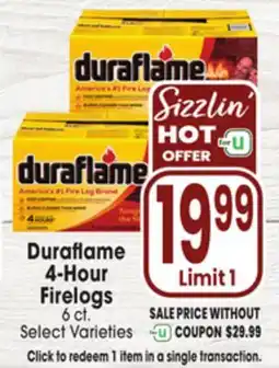 Jewel-Osco Duraflame 4-Hour Firelogs offer