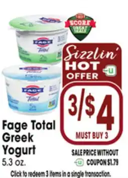 Jewel-Osco Fage Total Greek Yogurt offer