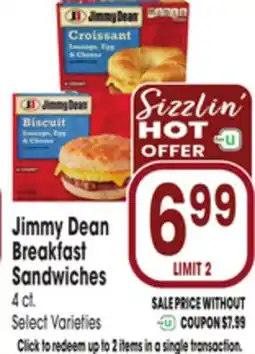 Jewel-Osco Jimmy Dean Breakfast Sandwiches offer