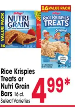 Jewel-Osco Rice Krispies Treats or Nutri Grain Bars offer