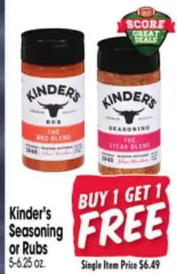 Jewel-Osco Kinder's Seasoning or Rubs offer