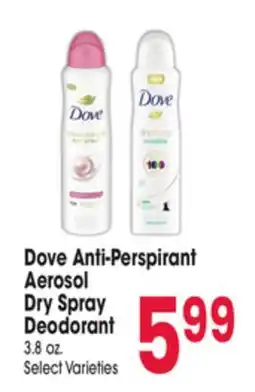 Jewel-Osco Dove Anti-Perspirant Aerosol Dry Spray Deodorant offer