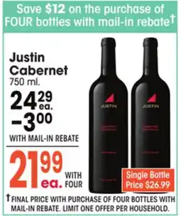 Jewel-Osco Justin Cabernet offer