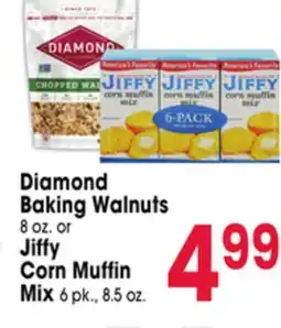 Jewel-Osco Diamond Baking Walnuts 8 oz. or Jiffy Corn Muffin Mix 6 pk., 8.5 oz offer