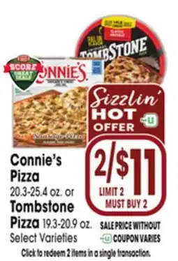 Jewel-Osco Connie's Pizza 20.3-25.4 oz. or Tombstone Pizza 19.3-20.9 oz offer