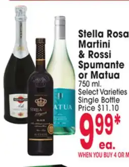 Jewel-Osco Stella Rosa, Martini & Rossi & Spumante or Matua offer