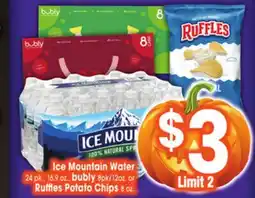 Jewel-Osco Ice Mountain Water 24 pk., 16.9 oz., bubly 8pk/12oz. or Ruffles Potato Chips 8 oz offer