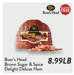 Fresh Thyme Boar's Head Brown Sugar & Spice Delight Deluxe Ham offer