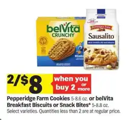 Meijer Pepperidge Farm Cookies or belVita Breakfast Biscuits or Snack Bites offer