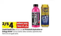 Meijer Liquid Death Tea or Protein2O Hydration or Energy Drink offer