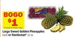 Meijer Large Sweet Golden Pineapples or Rambutan offer