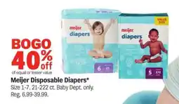 Meijer Meijer Disposable Diapers offer
