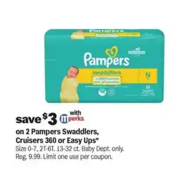 Meijer Pampers Swaddlers, Cruisers 360 or Easy Ups offer