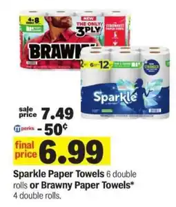 Meijer Sparkle or Brawny Paper Towels offer