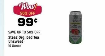 Grocery Outlet Steaz Org Iced Tea Unsweet offer