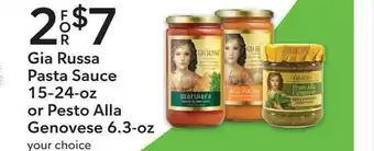 Publix Gia Russa Pasta Sauce Or Pesto Alla Genovese offer