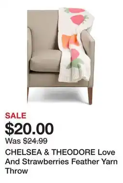 Marshalls CHELSEA & THEODORE Love And Strawberries Feather Yarn Throw offer