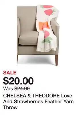 Marshalls CHELSEA & THEODORE Love And Strawberries Feather Yarn Throw offer