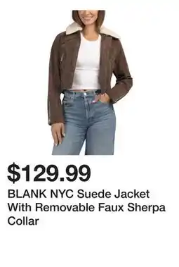 Marshalls BLANK NYC Suede Jacket With Removable Faux Sherpa Collar offer