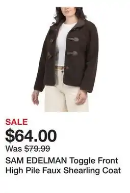 Marshalls SAM EDELMAN Toggle Front High Pile Faux Shearling Coat offer