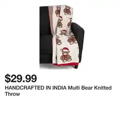 Marshalls HANDCRAFTED IN INDIA Multi Bear Knitted Throw offer