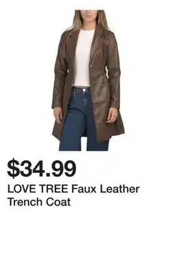 Marshalls LOVE TREE Faux Leather Trench Coat offer